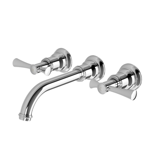 Phoenix Cromford Wall Basin / Bath Tap Set Chrome Lead Free
