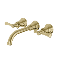 Phoenix Cromford Wall Basin / Bath Tap Set Lead Free Brushed Gold