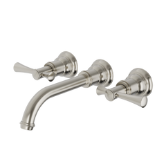 Phoenix Cromford Wall Basin / Bath Tap Set Brushed Nickel Lead Free