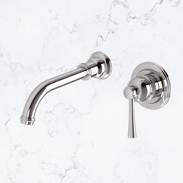 Phoenix Cromford SwitchMix Wall Basin / Bath Mixer Set 180mm (Complete Kit) Lead Free Chrome