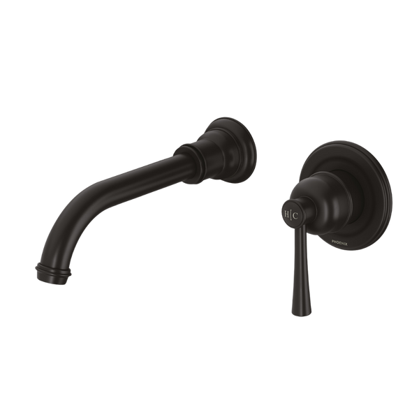 Phoenix Cromford SwitchMix Wall Basin/Bath Mixer Set 180mm (Complete Kit) Matte Black Lead Free