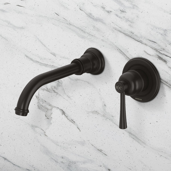 Phoenix Cromford SwitchMix Wall Basin/Bath Mixer Set Fit-Off Kit Matte Black
