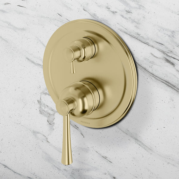 Phoenix Cromford SwitchMix Shower/Bath Divertor Mixer Fit-Off Kit Brushed Gold