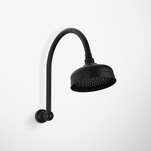 Phoenix Cromford High-Rise Shower Arm and Rose Matte Black