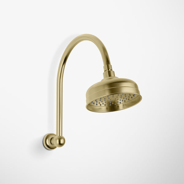 Phoenix Cromford High-Rise Shower Arm and Rose Brushed Gold