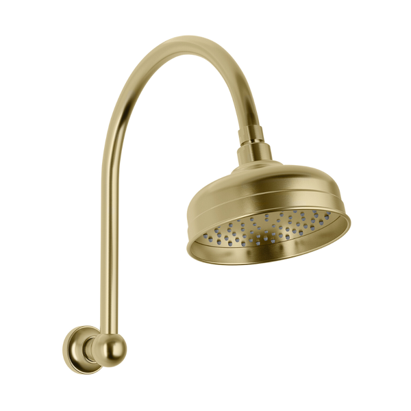 Phoenix Cromford High-Rise Shower Arm and Rose Brushed Gold