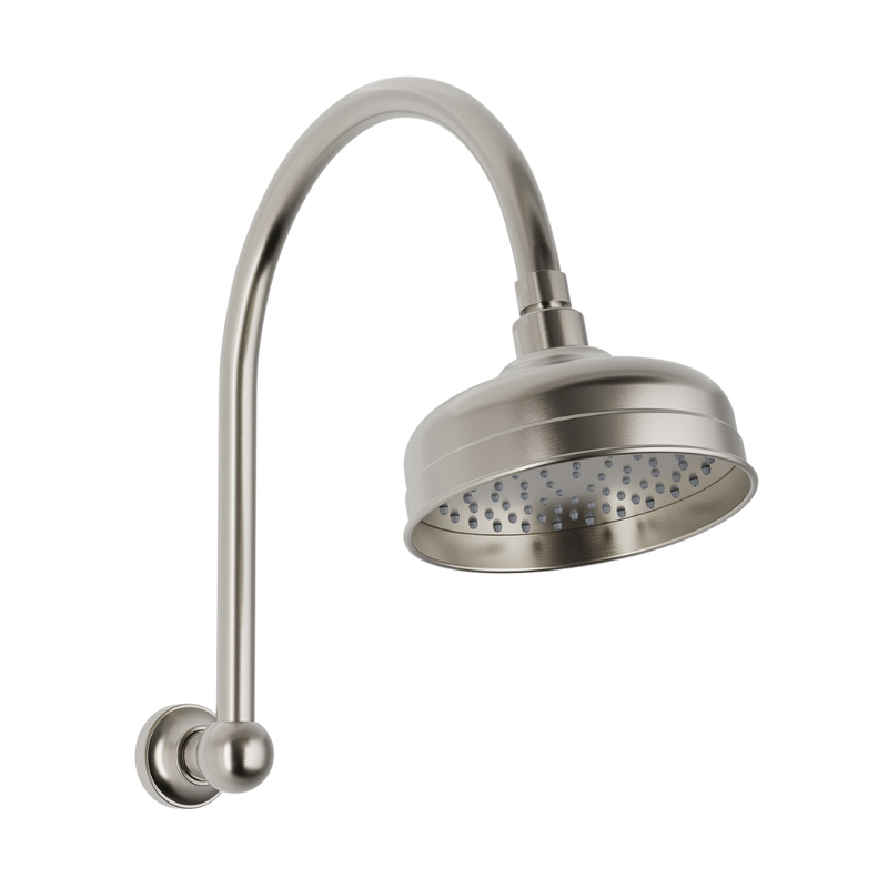 Cromford High-Rise Shower Arm and Rose Brushed Nickel