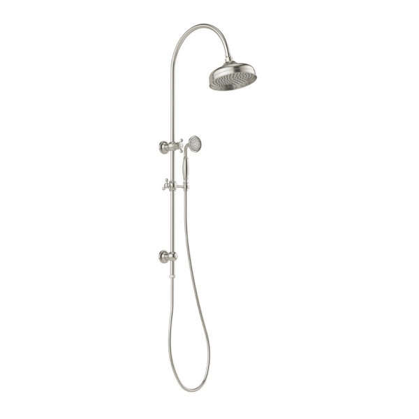 Phoenix Cromford Twin Shower 210mm Rose Brushed Nickel