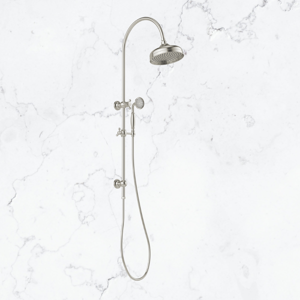 Phoenix Cromford Twin Shower 210mm Rose Brushed Nickel