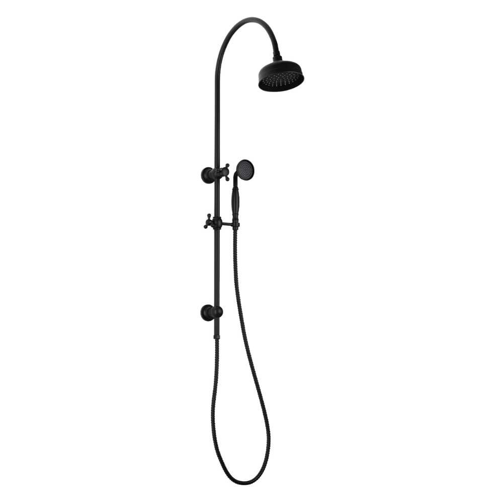 Paying homage to the 18th-century Industrial Revolution in Great Britain, the Cromford collection mirrors its namesake through its intricate design. Top water inlet fits onto existing 1/2â€³ plumbing. Built-in rotary diverter to switch from overhead shower to handpiece.