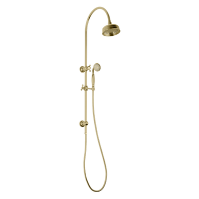 Cromford Twin Shower Brushed Gold