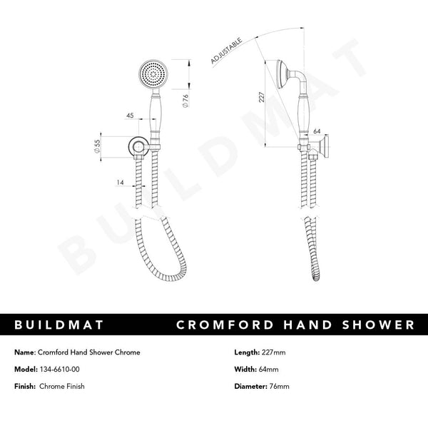 Phoenix Cromford Hand Shower Chrome
