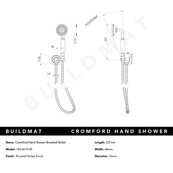 Phoenix Cromford Hand Shower Brushed Nickel