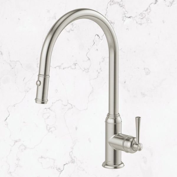 Phoenix Cromford Pull Out Sink Mixer 230mm Brushed Nickel Lead Free