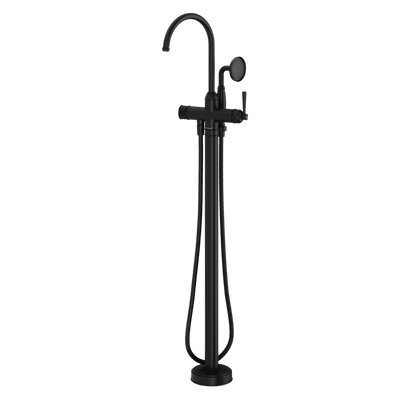 Phoenix Cromford Floor Mounted Bath Mixer with Hand Shower Matte Black