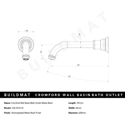 Cromford Wall Basin / Bath Outlet Matte Black