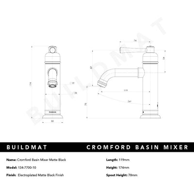 Cromford Basin Mixer Matte Black