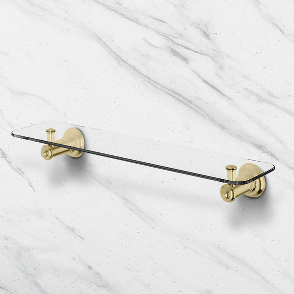 Phoenix Cromford Glass Shelf 450mm Brushed Gold