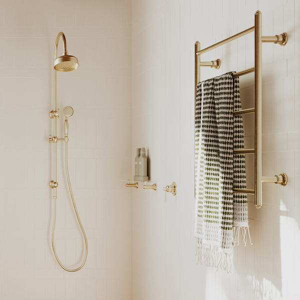 Phoenix Cromford Heated Towel Ladder 550x750mm Brushed Gold