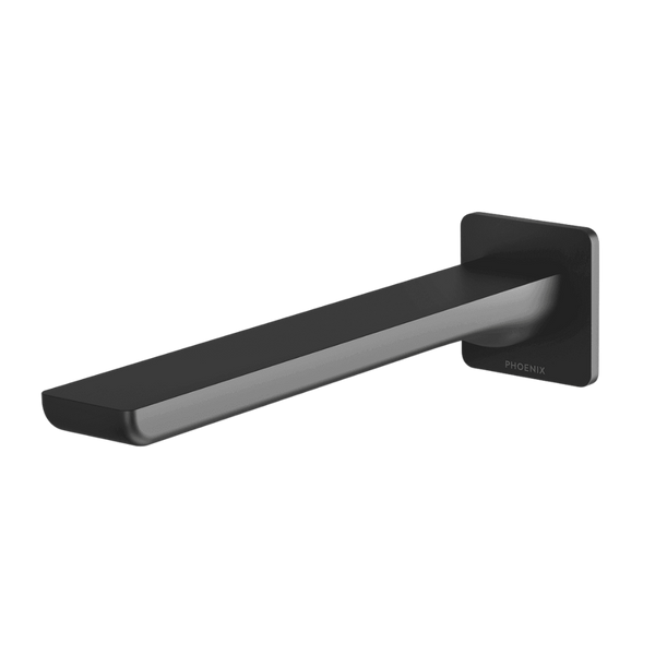 Phoenix Gloss MKII Wall Basin / Bath Outlet 200mm Matte Black