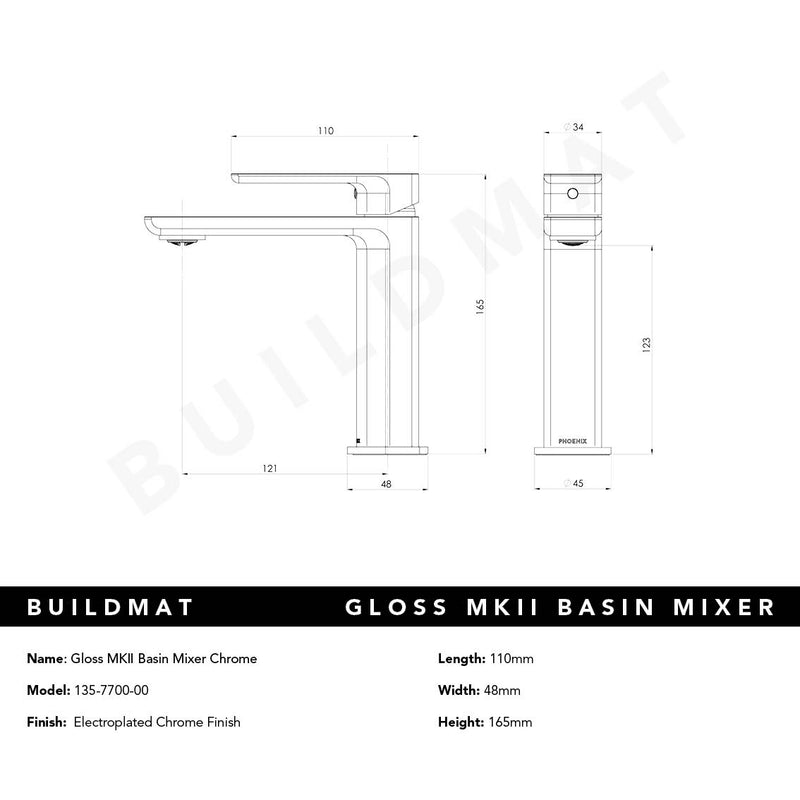 Gloss MKII Basin Mixer Chrome