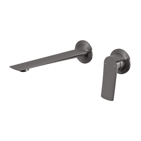 Phoenix Kusabi SwitchMix Wall Basin / Bath Mixer Set 200mm (Fit-Off Kit) Brushed Carbon Lead Free
