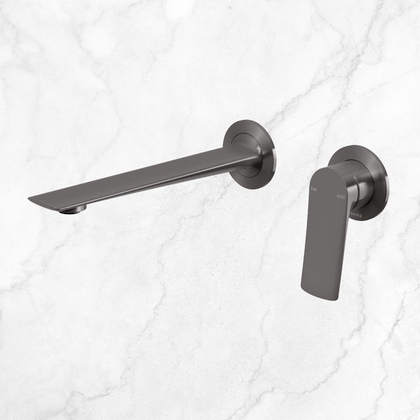 Phoenix Kusabi SwitchMix Wall Basin / Bath Mixer Set 200mm (Fit-Off Kit) Brushed Carbon Lead Free