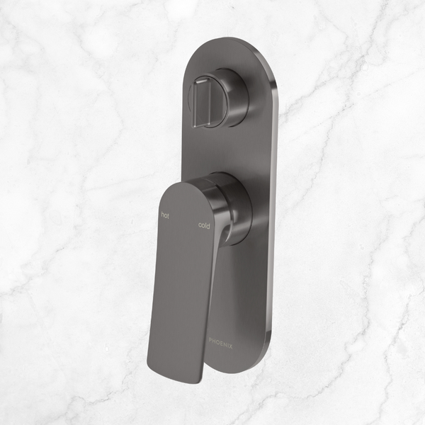 Phoenix Kusabi SwitchMix Shower / Bath Diverter Mixer (Complete Kit) Brushed Carbon Lead Free
