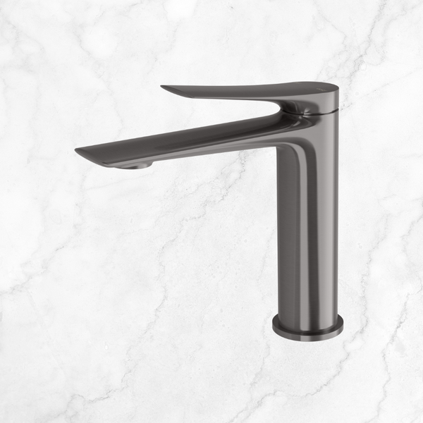 Phoenix Kusabi Basin Mixer Brushed Carbon Lead Free