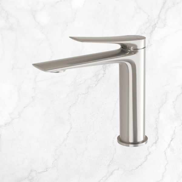 Phoenix Kusabi Basin Mixer Brushed Nickel Lead Free