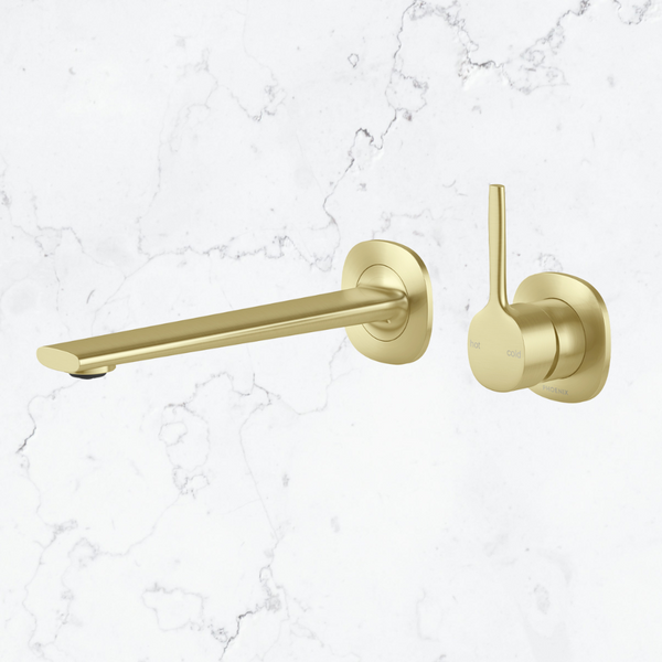 Phoenix Vask SwitchMix Wall Basin / Bath Mixer Set Pin Up (Fit-Off Kit Only) Lead Free Brushed Gold