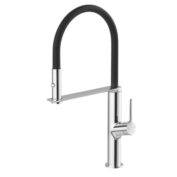 Phoenix Vask Flexible Hose Sink Mixer 200mm Chrome Lead Free