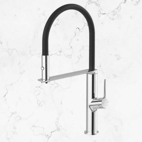 Phoenix Vask Flexible Hose Sink Mixer 200mm Chrome Lead Free