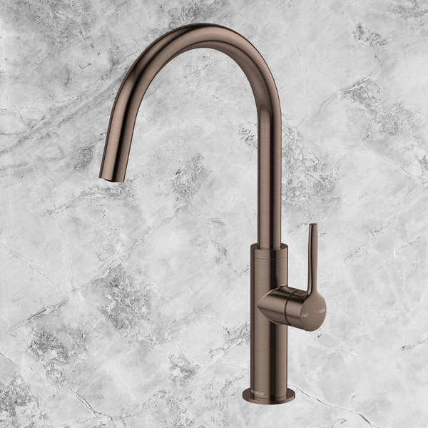Phoenix Vask Sink Mixer 190mm Brushed Bronze Lead Free