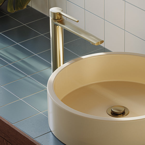 Phoenix Vask Vessel Mixer Brushed Gold Lead Free