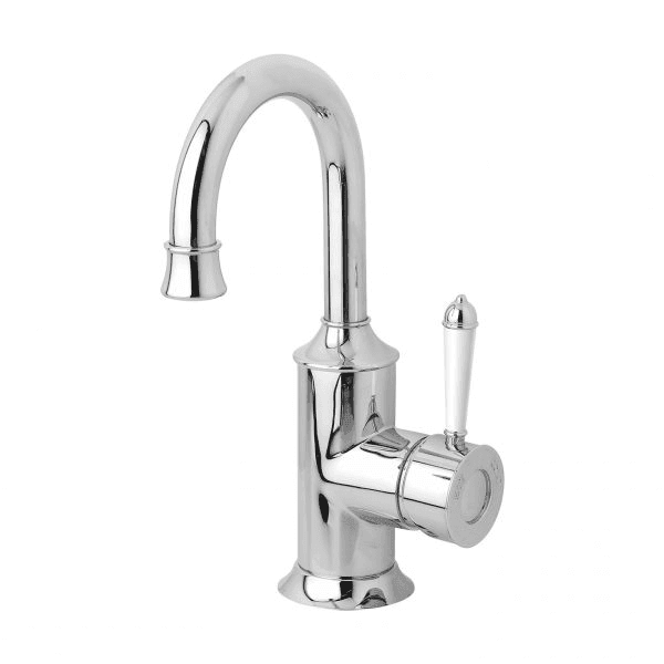 Phoenix Nostalgia Basin Mixer 120mm Gooseneck Chrome White