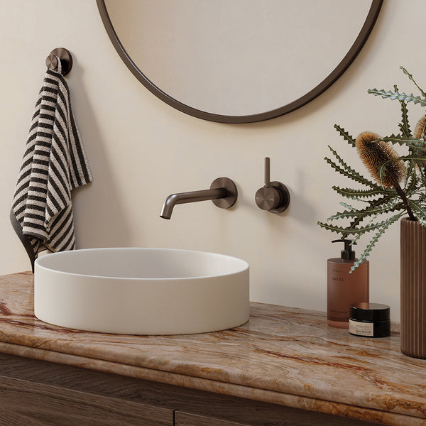 Phoenix Vivid MKII SwitchMix Wall Basin/Bath Mixer Set 200mm Pin Up (Complete Kit) Brushed Bronze Lead Free