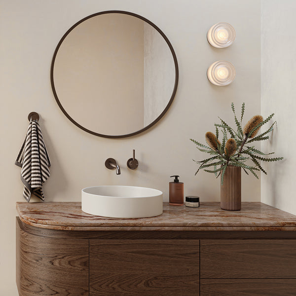 Phoenix Vivid MKII SwitchMix Wall Basin/Bath Mixer Set 200mm Pin Up (Complete Kit) Brushed Bronze Lead Free