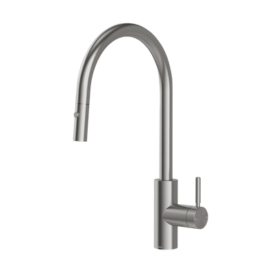 Phoenix Vivid MKII Pull Out Sink Mixer 240mm Gooseneck Brushed Carbon Lead Free