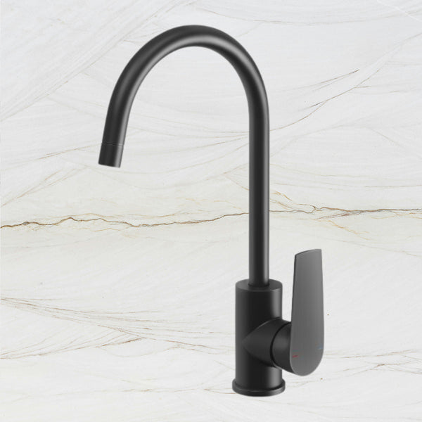 Phoenix Arlo Sink Mixer 200mm Gooseneck Matte Black