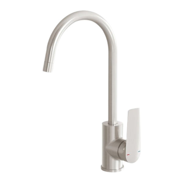 Phoenix Arlo Sink Mixer 200mm Gooseneck Brushed Nickel