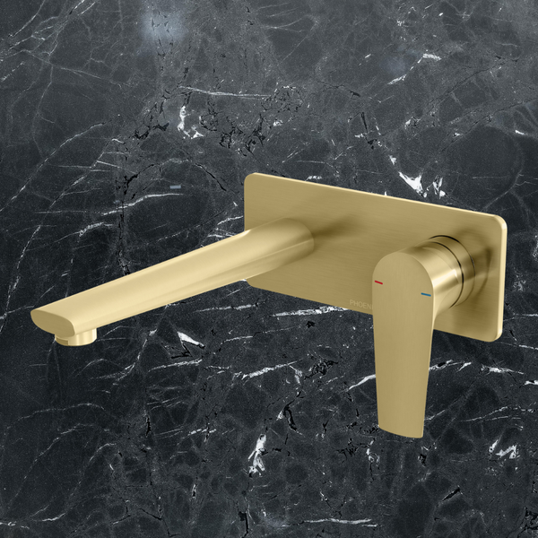 Phoenix Arlo Wall Basin / Bath Mixer Set 200mm (Trim Kit Only) Brushed Gold