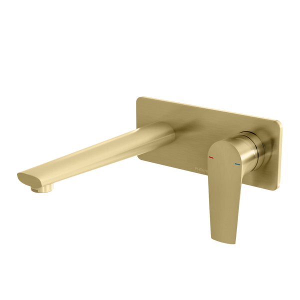 Phoenix Arlo Wall Basin / Bath Mixer Set 200mm (Trim Kit Only) Brushed Gold