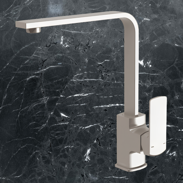 Phoenix Teva Sink Mixer 200mm Squareline Brushed Nickel Lead Free
