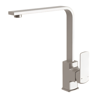 Phoenix Teva Sink Mixer 200mm Squareline Brushed Nickel Lead Free