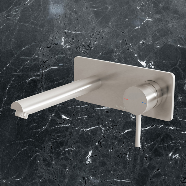 Phoenix Pina Wall Basin / Bath Mixer Set 180mm (Trim Kit Only) Brushed Nickel