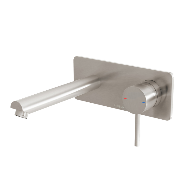 Phoenix Pina Wall Basin / Bath Mixer Set 180mm (Trim Kit Only) Brushed Nickel
