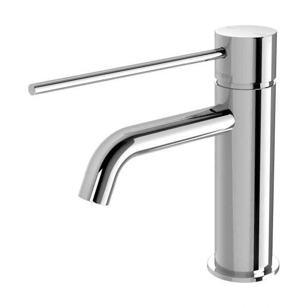 Vivid Slimline Basin Mixer Curved Outlet with Extended Lever  Chrome