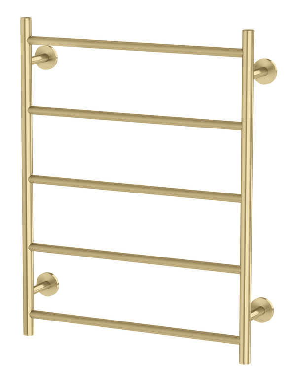 Phoenix Radii Heated Towel Ladder 550 x 740mm Round Plate Brushed Gold