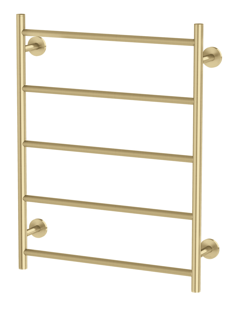 Radii Heated Towel Ladder 550 x 740mm Round Plate Brushed Gold
